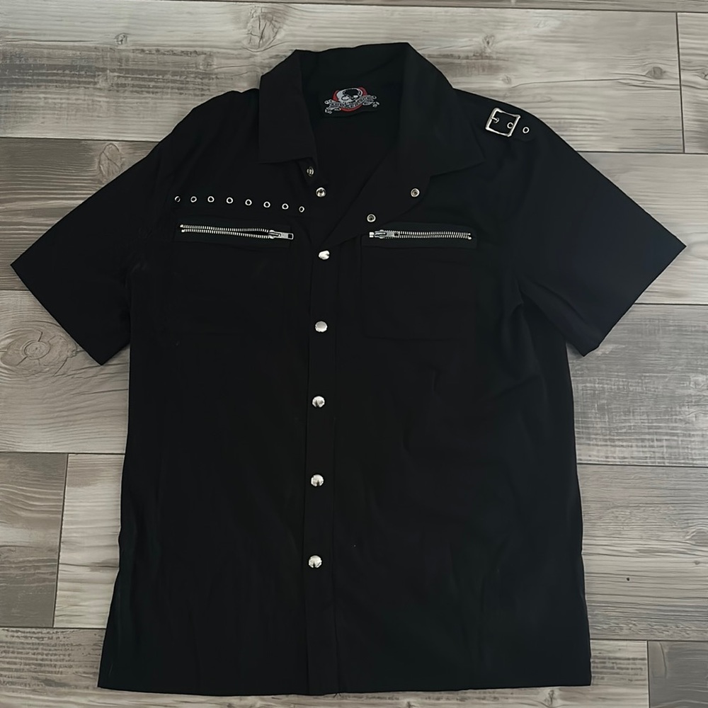 Mens Black Button Up